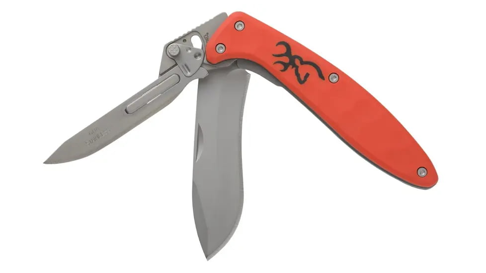 Browning Primal 2 Blade Folding Knife - Box, 2.75in, HRC 50-55/HRC 55-59, Drop Point/Scalpel, Composite Handle, N, 3220462B