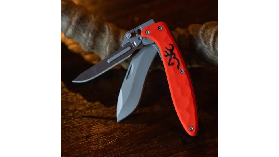 Browning Primal 2 Blade Folding Knife - Box, 2.75in, HRC 50-55/HRC 55-59, Drop Point/Scalpel, Composite Handle, N, 3220462B