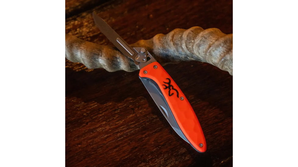 Browning Primal 2 Blade Folding Knife - Box, 2.75in, HRC 50-55/HRC 55-59, Drop Point/Scalpel, Composite Handle, N, 3220462B