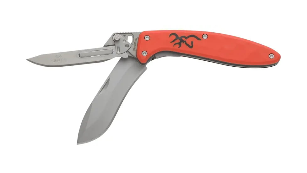 Browning Primal 2 Blade Folding Knife - Box, 2.75in, HRC 50-55/HRC 55-59, Drop Point/Scalpel, Composite Handle, N, 3220462B