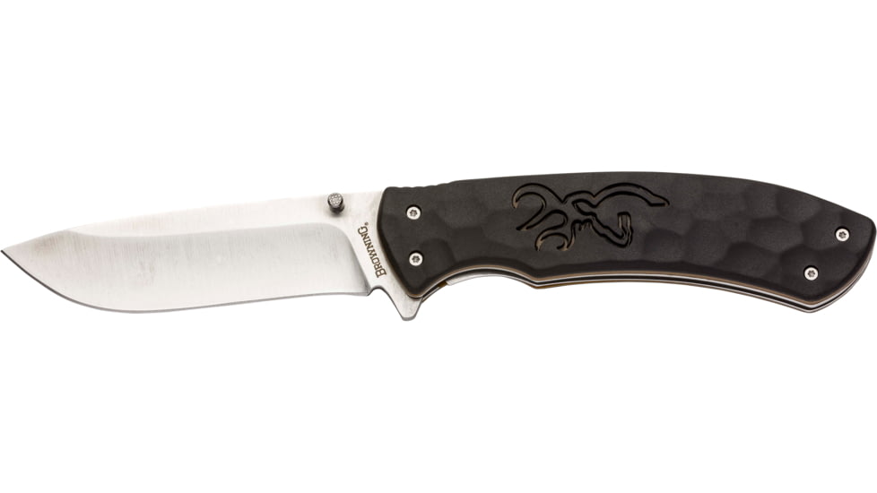 Browning Primal Large Folding Knife, 3.75in, 8Cr13MoV, Drop Point, Polymer/Rubber Handle, N, 3220427