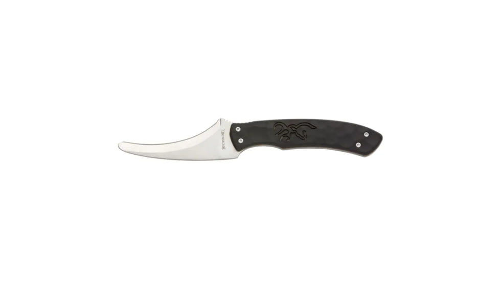 Browning Primal Gut Tool Fixed Blade Knife, 3.125in, 8Cr13MoV, Gut, Polymer/Rubber Handle, Black, 3220424