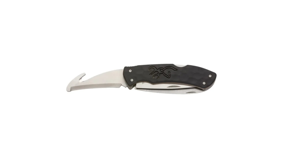 Browning Primal Kodiak Folding Knife, 3.75in, 8Cr13MoV, Drop Point, Polymer/Rubber Handle, Black, 3220430