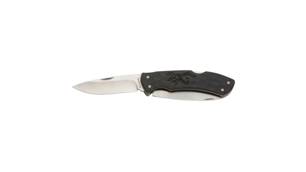 Browning Primal Kodiak Folding Knife, 3.75in, 8Cr13MoV, Drop Point, Polymer/Rubber Handle, Black, 3220430