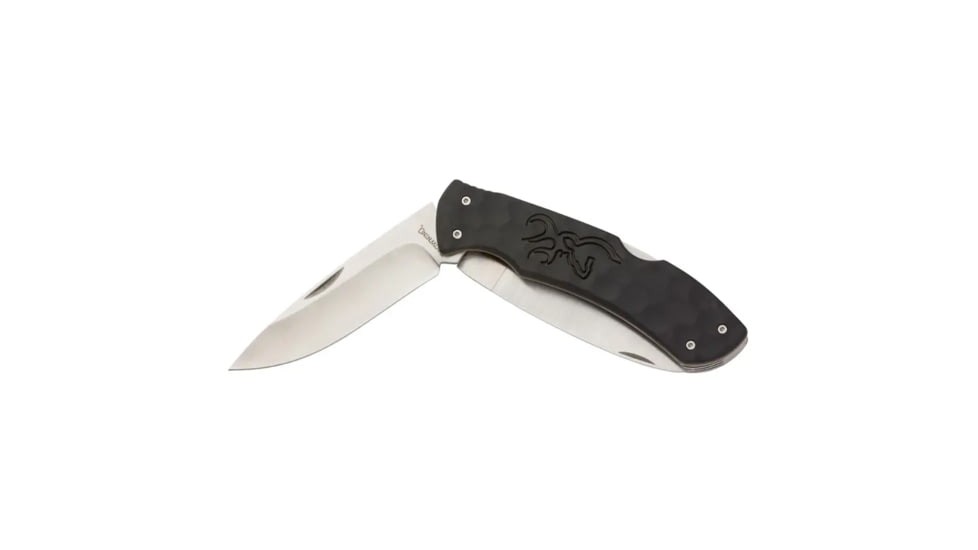 Browning Primal Kodiak Folding Knife, 3.75in, 8Cr13MoV, Drop Point, Polymer/Rubber Handle, Black, 3220430