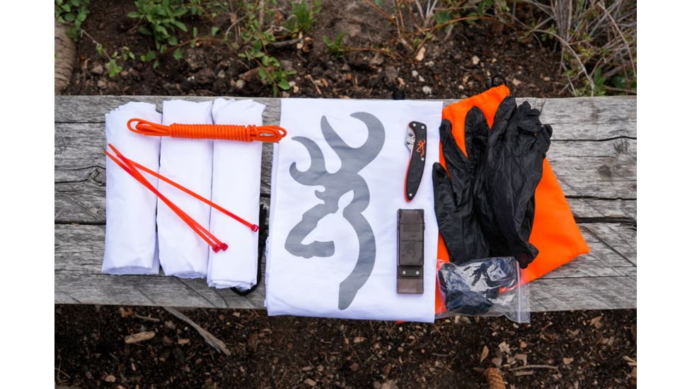 Browning Primal Scalpel Kill Kit, 2.75in, Stainless Steel, Polymer, Black/Blaze Handle, 3220434B