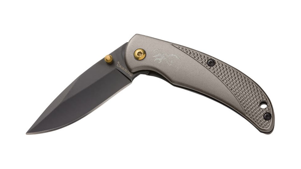 Browning Prism 3 Folding Knives, 2.375in, 7Cr17MoV Stainless Steel, Aluminum Alloy Scales, Carbon Gray Handle, 3220339