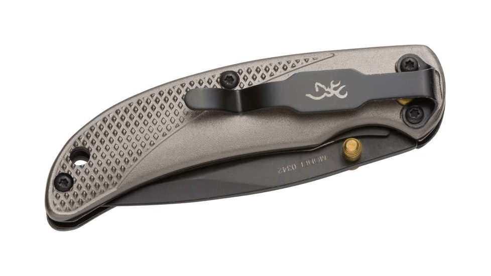 Browning Prism 3 Folding Knives, 2.375in, 7Cr17MoV Stainless Steel, Aluminum Alloy Scales, Carbon Gray Handle, 3220339