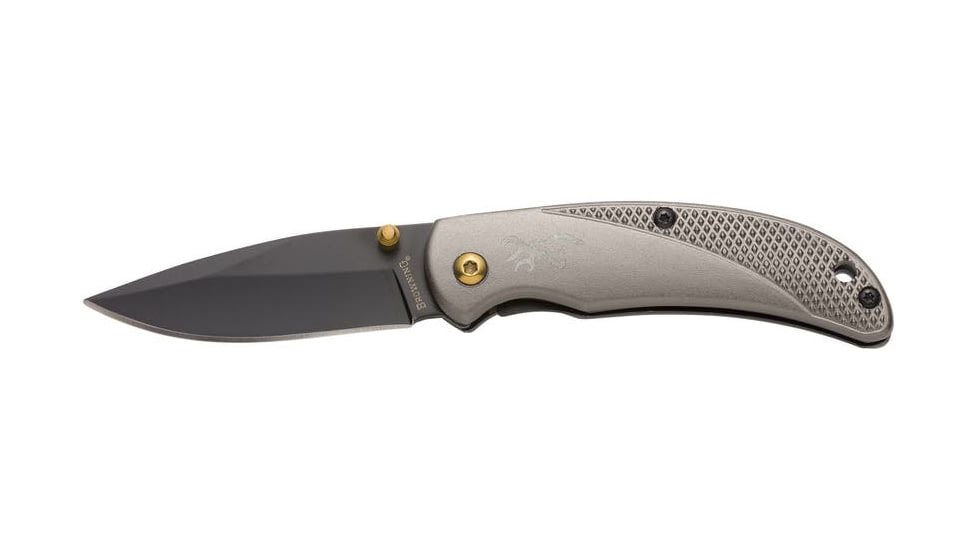 Browning Prism 3 Folding Knives, 2.375in, 7Cr17MoV Stainless Steel, Aluminum Alloy Scales, Carbon Gray Handle, 3220339