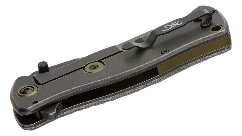 Browning River Stone 3.5in Folder Knife, Drop Point, D2 High Carbon Steel Blade, Aluminum Handle, Steel, 3220468