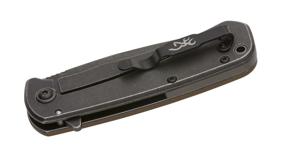 Browning Riverstone Small Folding Knives, 2.875in, D2, Anodized Aluminum, Sage Handle, 3220515