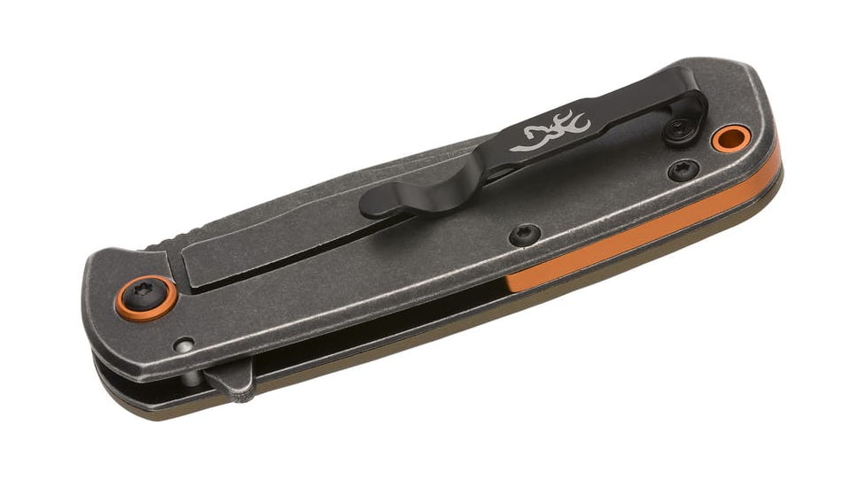 Browning Riverstone Small Folding Knives, 2.875in, D2, Anodized Aluminum, Sage Handle, 3220515
