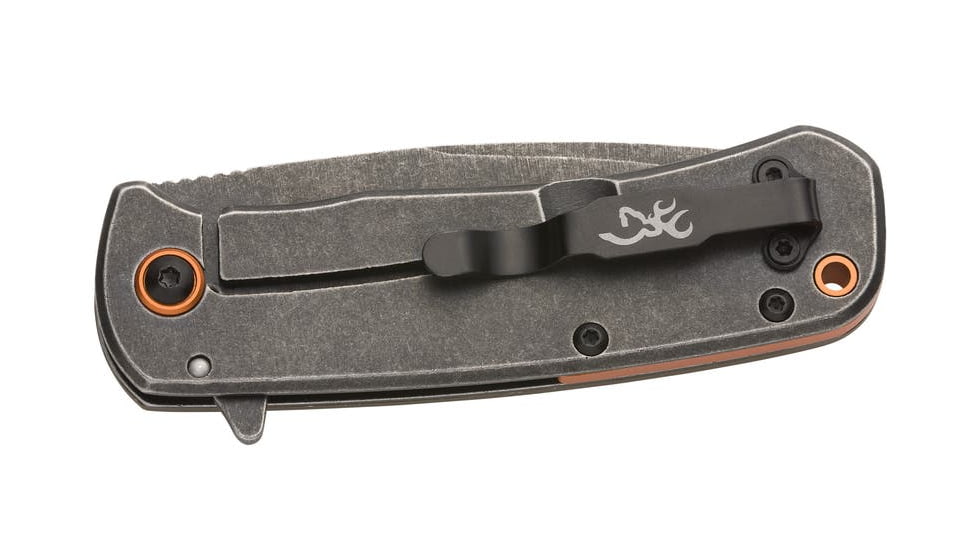 Browning Riverstone Small Folding Knives, 2.875in, D2, Anodized Aluminum, Sage Handle, 3220515