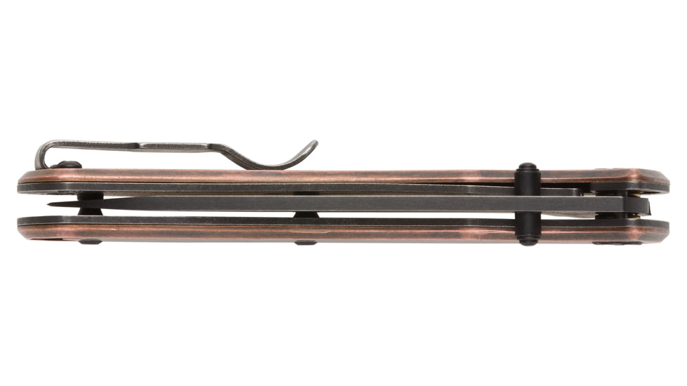 Browning Rivet Folder 3in Knife, Drop Point, D2 Steel Blade, Laminate Handle, Copper, 3220473