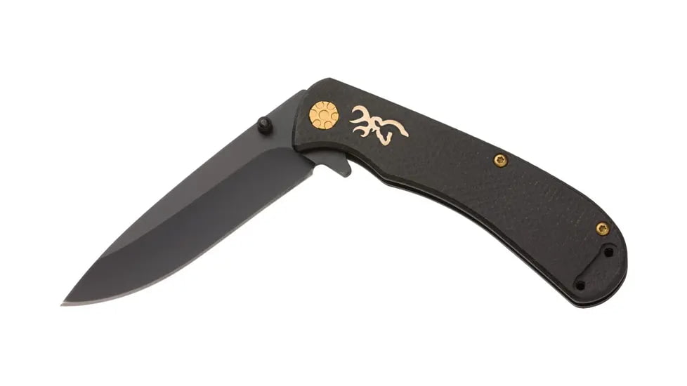 Browning Rivet Folding Knife - Box, 3in, D2 High Carbon Steel, Drop Point, Laminate Handle, N, 3220474B