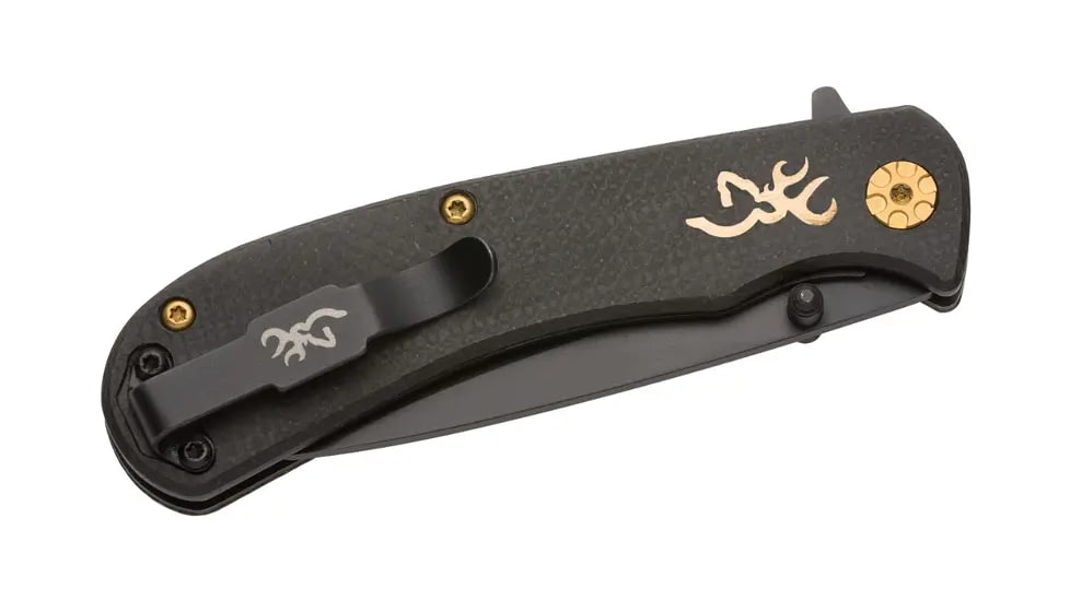 Browning Rivet Folding Knife - Box, 3in, D2 High Carbon Steel, Drop Point, Laminate Handle, N, 3220474B