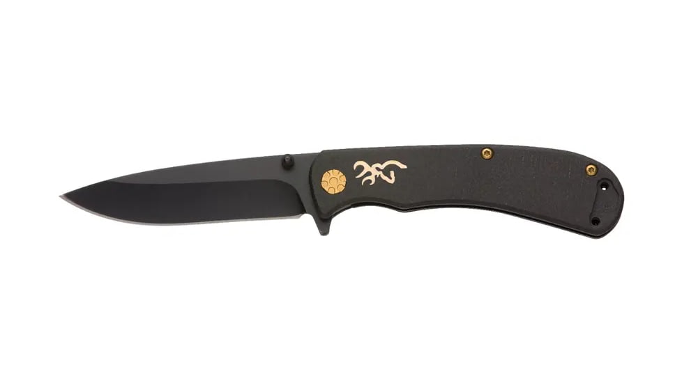Browning Rivet Folding Knife - Box, 3in, D2 High Carbon Steel, Drop Point, Laminate Handle, N, 3220474B