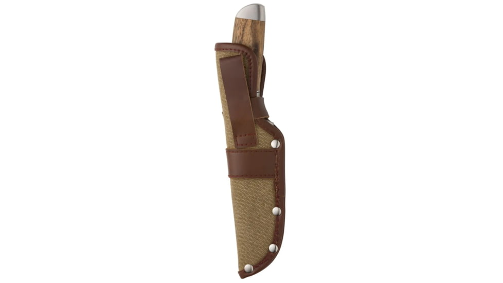 Browning Sage Creek Fixed Blade Knife, 4.5in, 9Cr14MoV, Clip Point, Wood Handle, Canvas, 3220537