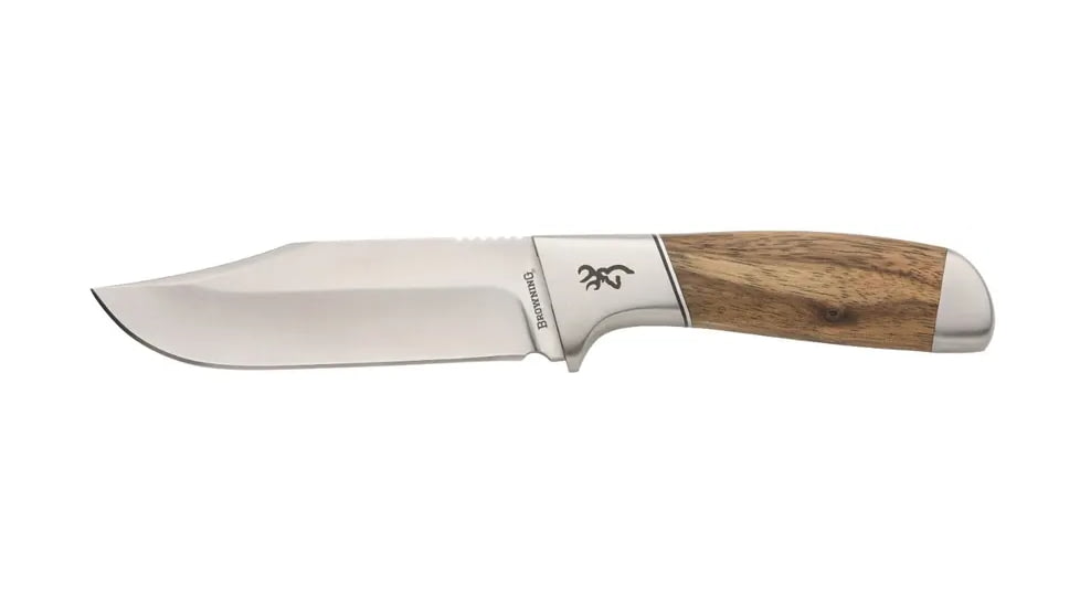 Browning Sage Creek Fixed Blade Knife, 4.5in, 9Cr14MoV, Clip Point, Wood Handle, Canvas, 3220537