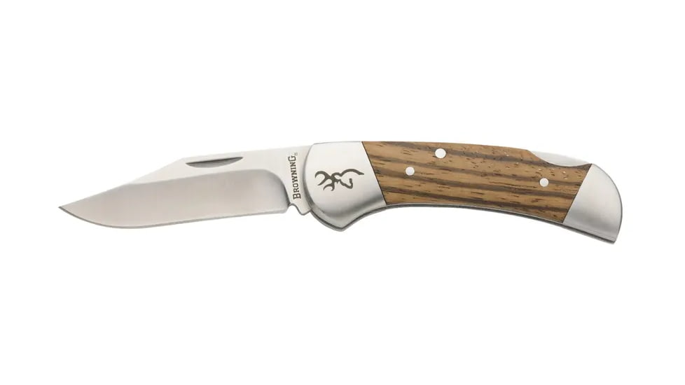 Browning Sage Creek Lockback Folding Knife, 2.5in, 9Cr14MoV, Clip Point, Wood Handle, N, 3220531B