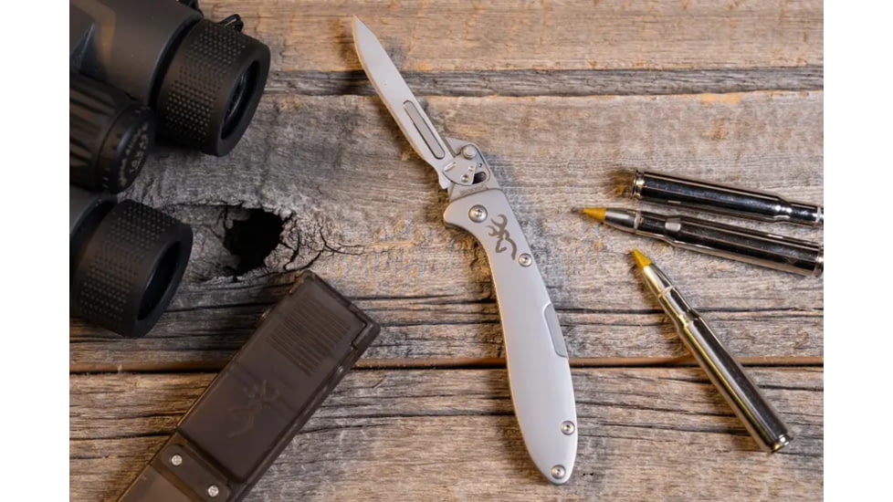 Browning Scalpel Folding Knife, 2.75in, Scalpel, Stainless Steel Handle, N, 3220463