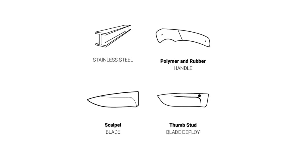 Browning Scalpel Linerlock Folding Knife, 2.75in, Scalpel, Stainless Steel Handle, N, 3220463B