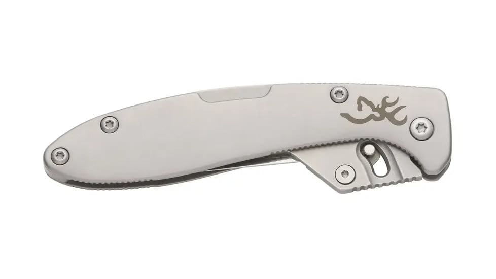 Browning Scalpel Linerlock Folding Knife, 2.75in, Scalpel, Stainless Steel Handle, N, 3220463B