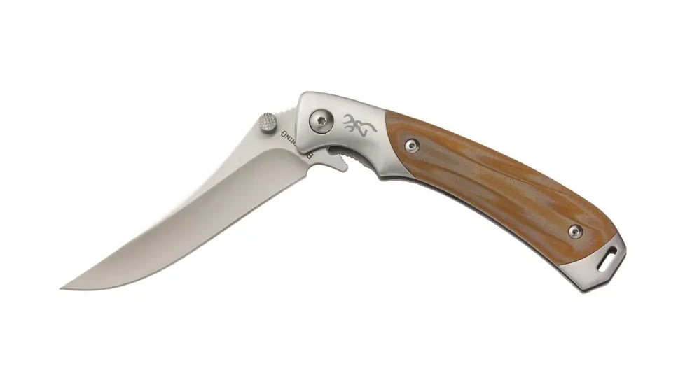 Browning Wicked Wing Folding Knife, 3.5in, 7Cr17Mov, Trailing Point, G10 Handle, N, 3220330