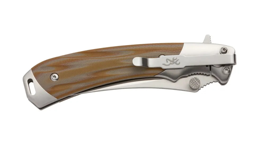 Browning Wicked Wing Folding Knife, 3.5in, 7Cr17Mov, Trailing Point, G10 Handle, N, 3220330