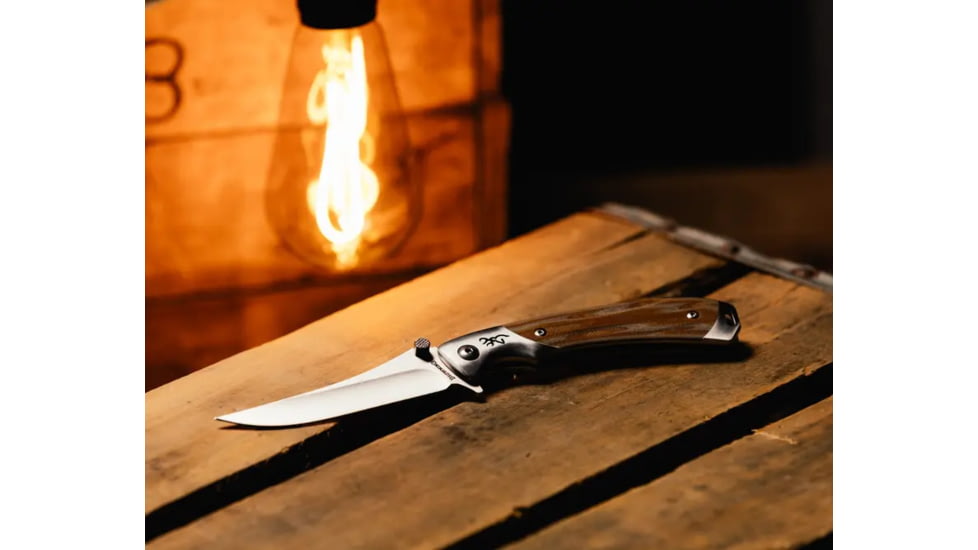 Browning Wicked Wing Folding Knife, 3.5in, 7Cr17Mov, Trailing Point, G10 Handle, N, 3220330