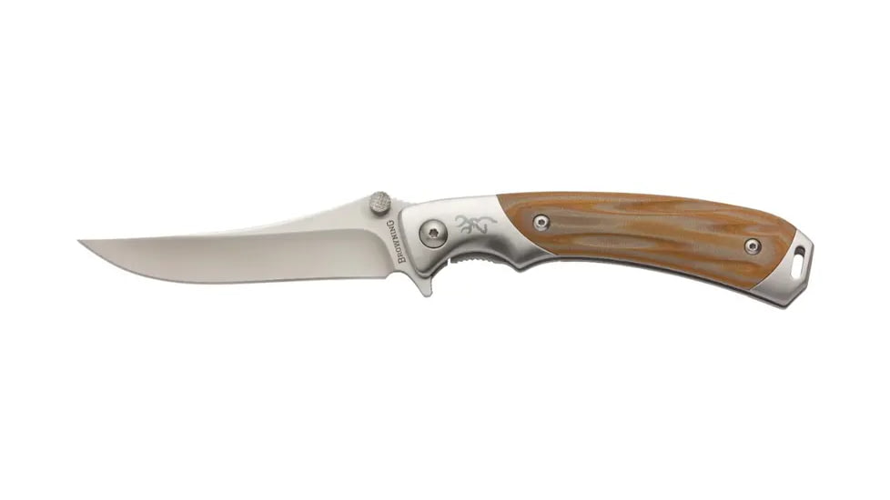 Browning Wicked Wing Folding Knife, 3.5in, 7Cr17Mov, Trailing Point, G10 Handle, N, 3220330