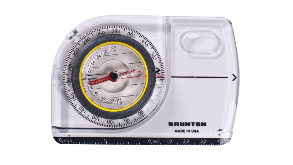 Brunton TRUARC Baseplate Compass w/ Global Needle, TruArc5, Map Magnifier, Met./Std. Scales, 2.9in.x4.2in.x0.6in. F-TRUARC5