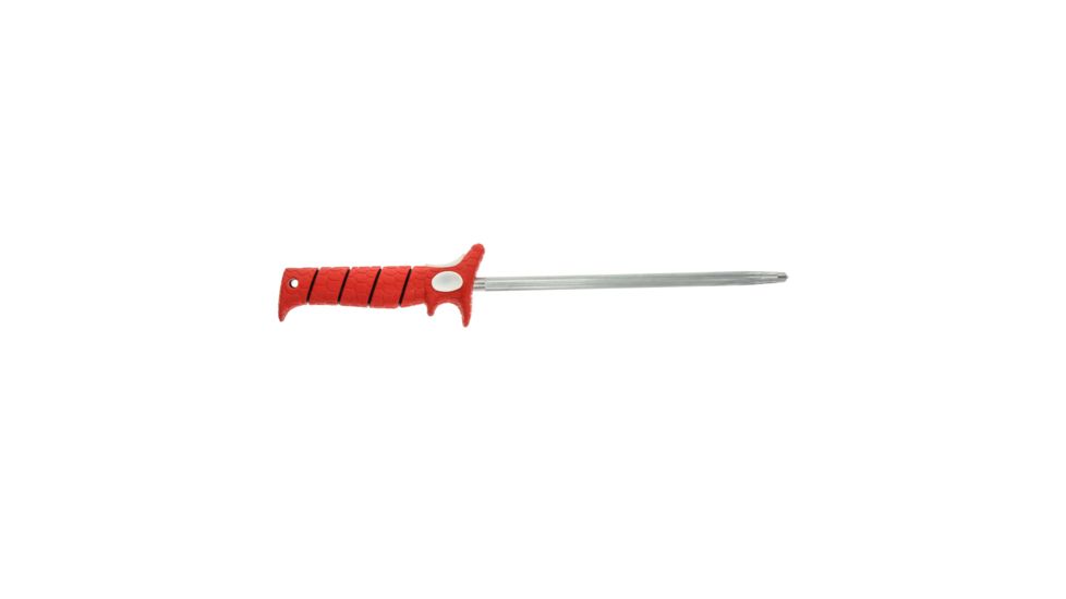 Bubba Blade 10in Sharpening Steel, Carbon Stainless Steel, Red Handle BB1-ST-BP