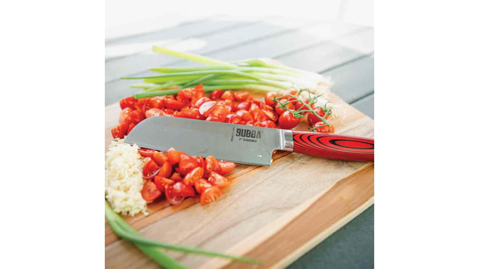 Bubba Blade Japanese Style Santoku Chef Kitchen Knife, 7in, Stainless Steel, G10 Handle, 1114265