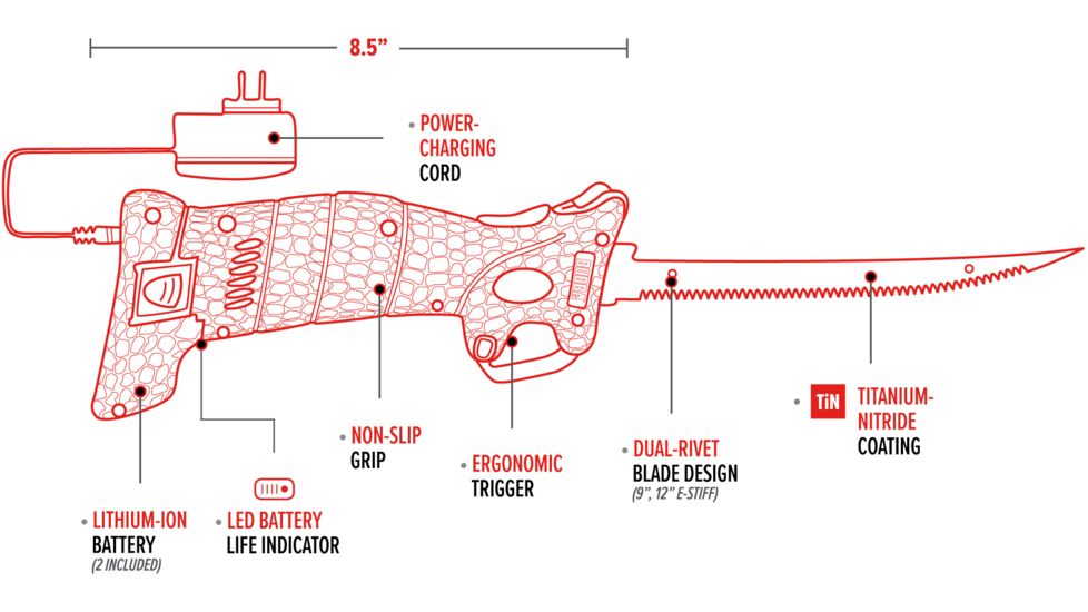 Bubba Blade Lithium Ion Electric Fillet Knife W/4 Blds