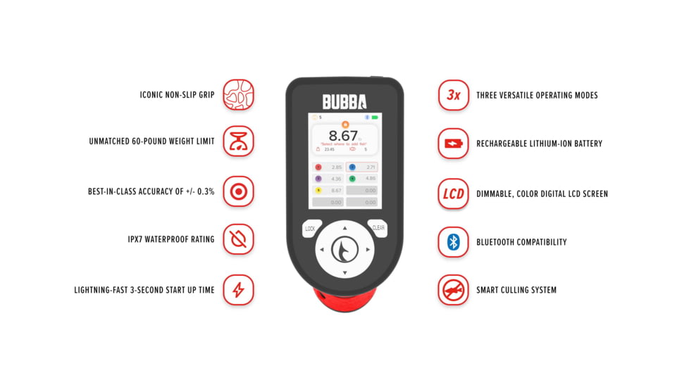 Bubba Blade Pro Series Smart Fish Scale, Red, 1176076