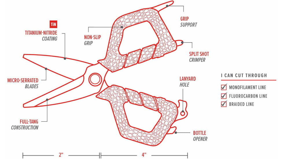 Bubba Blade Small Shears w/No-Slip Grip &amp; Bottle Opener/Sharpener, 1099913