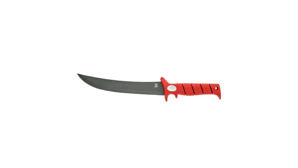 Bubba Blade Stiff 9in Fillet Knife, Carbon Stainless Steel Blade, Red Handle BB1-9S