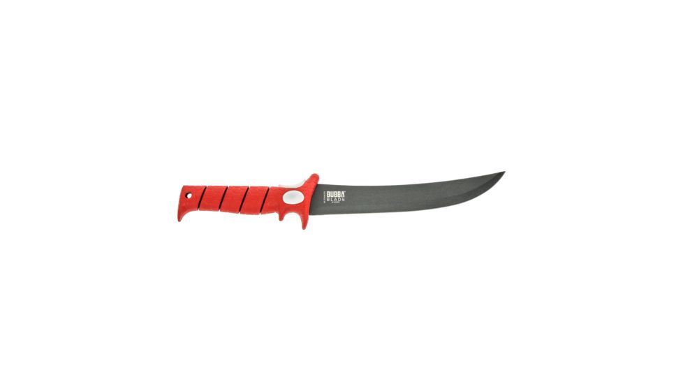 Bubba Blade Stiff 9in Fillet Knife, Carbon Stainless Steel Blade, Red Handle BB1-9S