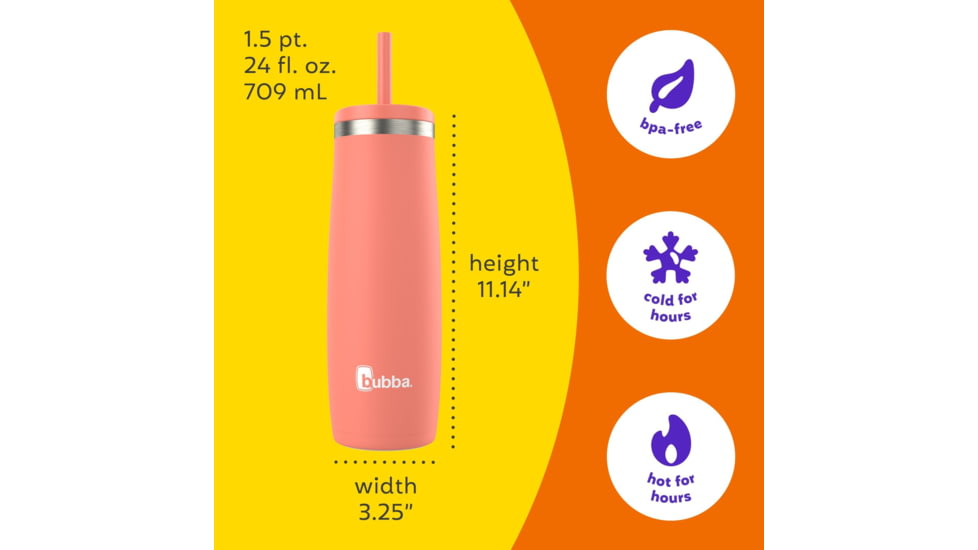 Bubba Radiant Tumbler Case, 24 oz, Lght Coral Rubb, 24, BBSSRADTUMH24-4