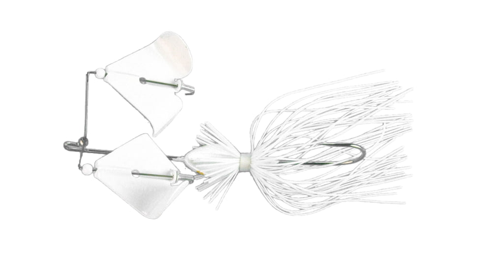 Buckeye Lures Double Bladed Buzzbait, 1/4 Oz, White, BEL-DBWH14