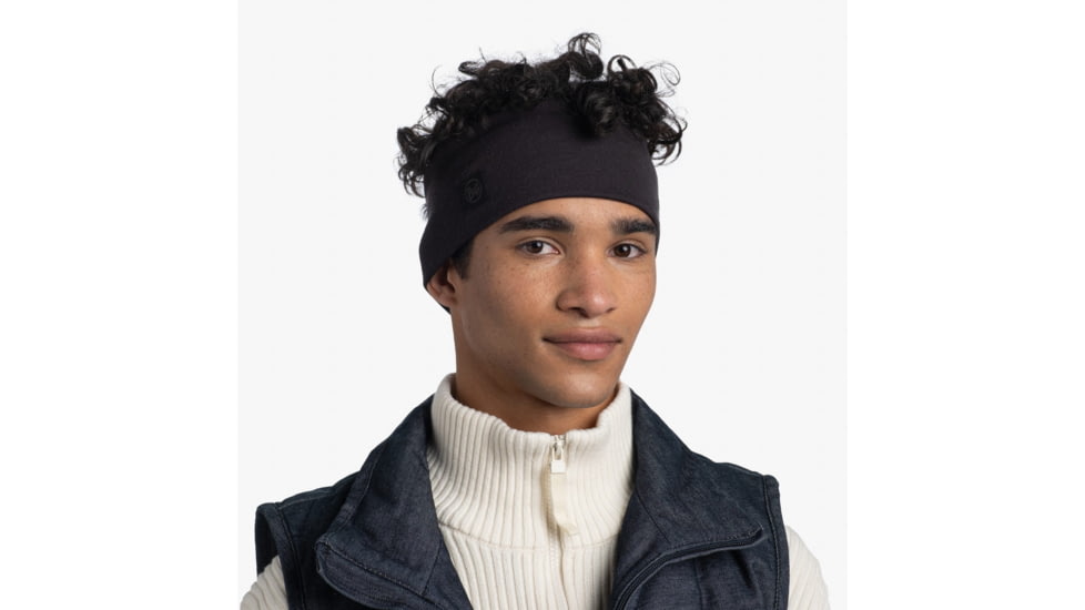 Buff Merino Wide Headband, Solid Black, 129441.999.10.00