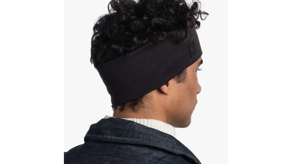 Buff Merino Wide Headband, Solid Black, 129441.999.10.00