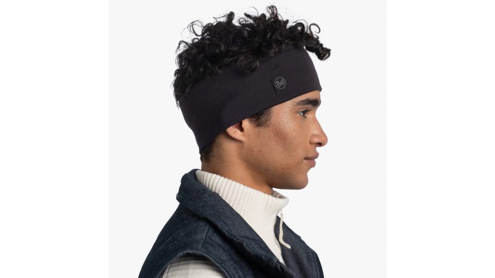 Buff Merino Wide Headband, Solid Black, 129441.999.10.00