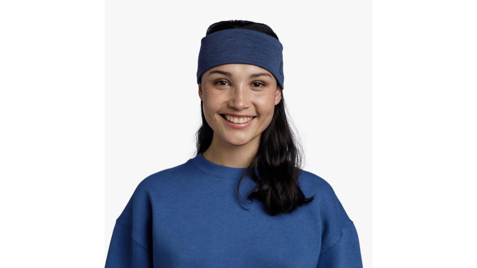 Buff Merino Wide Headband, Solid Night Blue, 129441.779.10.00