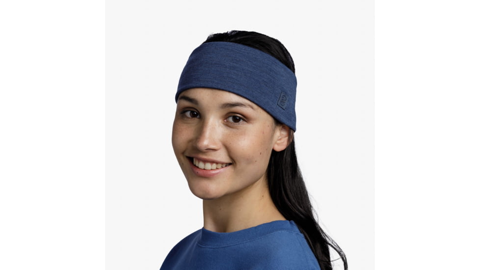 Buff Merino Wide Headband, Solid Night Blue, 129441.779.10.00