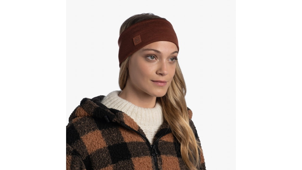 Buff Merino Wide Headband, Solid Sienna, 129441.411.10.00