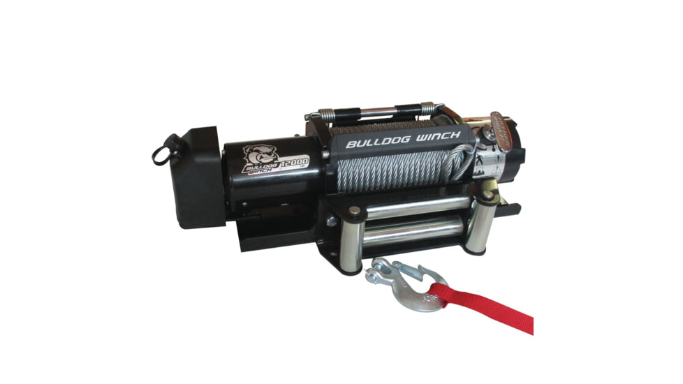 Bulldog Winch 12000lb Trailer Winch, Wire Rope, Roller Fairlead, 10039