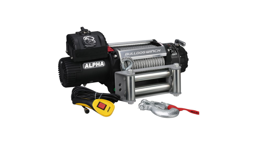 Bulldog Winch 15000lb Alpha Truck Winch, Wire Rope, Roller Fairlead, 10047
