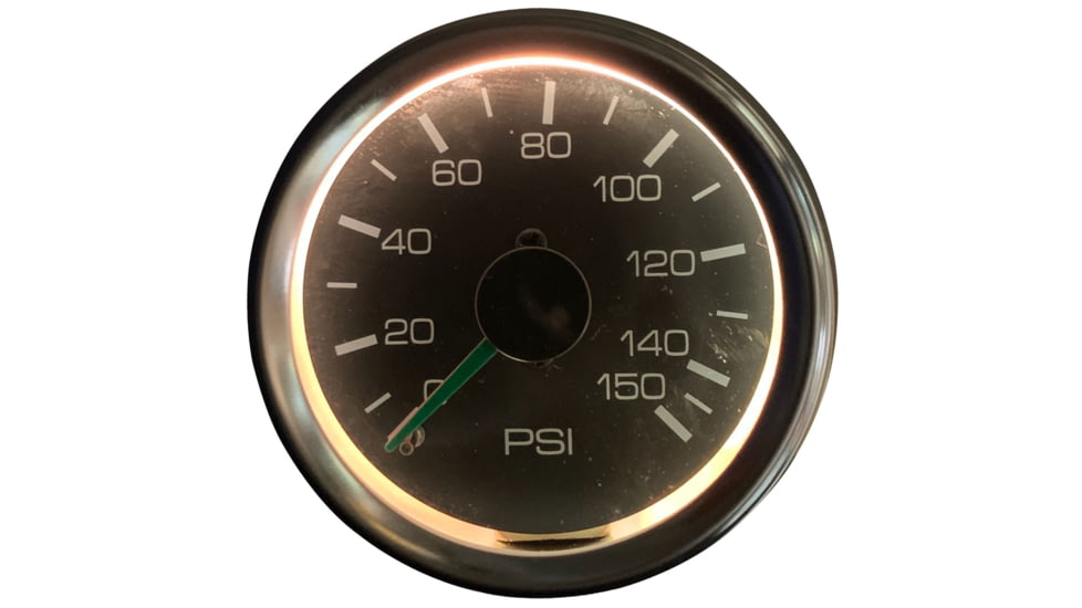 Bulldog Winch 0-150PSI Air Pressure Gauge, 2in, Dual Needle, Mechanical, Lighted, 42055B